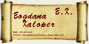 Bogdana Kaloper vizit kartica